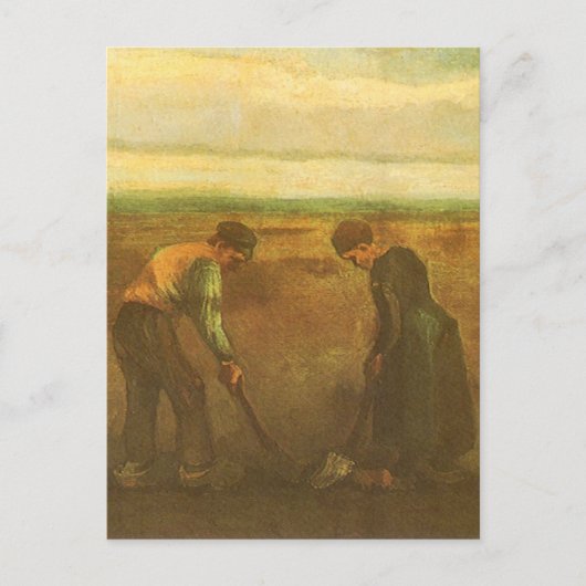Vincent van Gogh - Boeren die aardappelen planten Briefkaart (Voorkant)