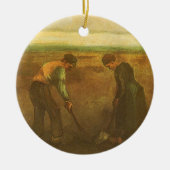 Vincent van Gogh - Boeren die aardappelen planten Keramisch Ornament (Voorkant)