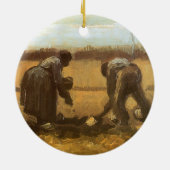 Vincent van Gogh - Boeren die aardappelen planten Keramisch Ornament (Achterkant)