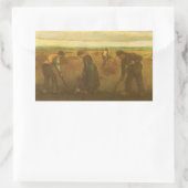 Vincent van Gogh - Boeren die aardappelen planten Rechthoekige Sticker (Tas)