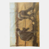 Vincent van Gogh - Boeren die aardappelen planten Theedoek (Verticaal)