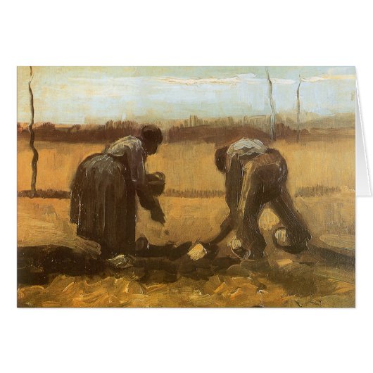 Vincent van Gogh - Boeren planten aardappelen (Voorkant Horizontaal)