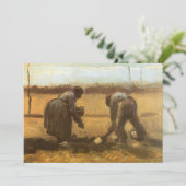 Vincent van Gogh - Boeren planten aardappels (Staand voorkant)
