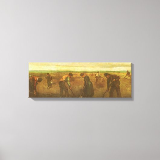 Vincent van Gogh - Boeren planten aardappels  Canvas Afdruk (Voorkant)