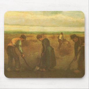 Vincent van Gogh - Boeren planten aardappels  Muismat