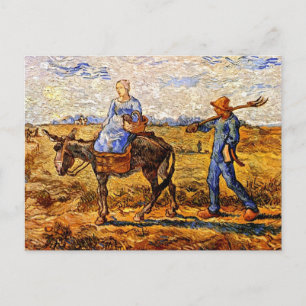 Vincent Van Gogh - Boerenkoppel op weg naar het we Briefkaart