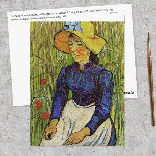 Vincent van Gogh - Boerenmeisje met strohoed Briefkaart