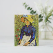 Vincent van Gogh - Boerenmeisje met strohoed Briefkaart (Staand voorkant)