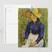 Vincent van Gogh - Boerenmeisje met strohoed Briefkaart (Voorkant / Achterkant)