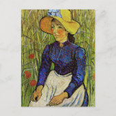 Vincent van Gogh - Boerenmeisje met strohoed Briefkaart (Voorkant)