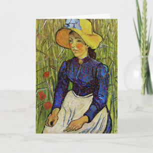Vincent van Gogh - Boerenmeisje met strohoed Kaart