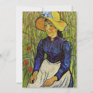 Vincent van Gogh - Boerenmeisje met strohoed Kaart