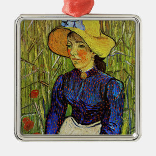 Vincent van Gogh - Boerenmeisje met strohoed Metalen Ornament