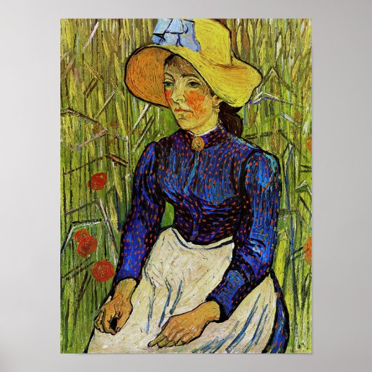 Vincent van Gogh - Boerenmeisje met strohoed Poster (Voorkant)