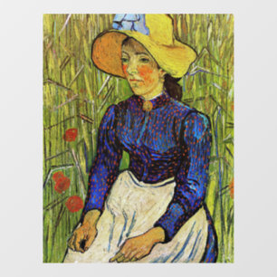 Vincent van Gogh - Boerenmeisje met strohoed Raamsticker
