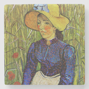 Vincent van Gogh - Boerenmeisje met strohoed Stenen Onderzetter