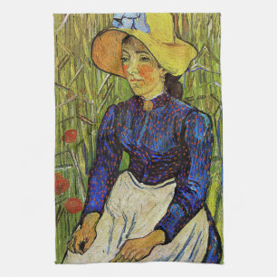 Vincent van Gogh - Boerenmeisje met strohoed Theedoek
