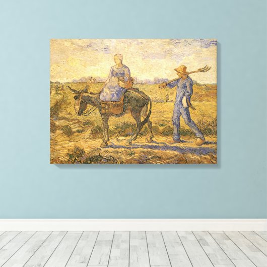 Vincent van Gogh - Boerenpaar aan het werk Canvas Afdruk (Insitu (Houten vloer))