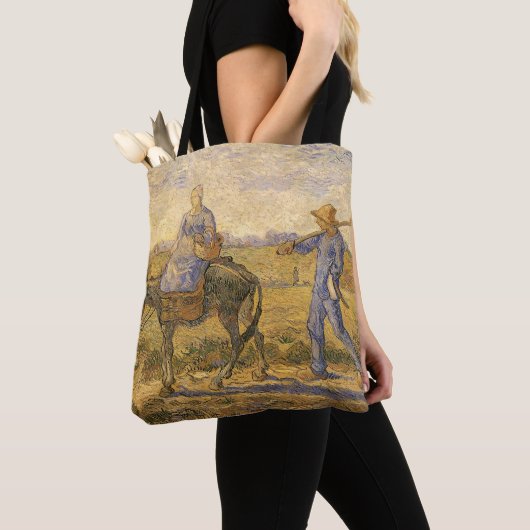 Vincent van Gogh - Boerenpaar aan het werk Tote Bag (Dichtbij)