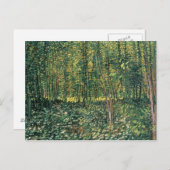 Vincent van Gogh | Bomen en ondergroei, 1887 Briefkaart (Voorkant / Achterkant)