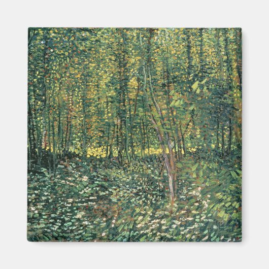 Vincent van Gogh | Bomen en ondergroei, 1887 Magneet (Voorkant)