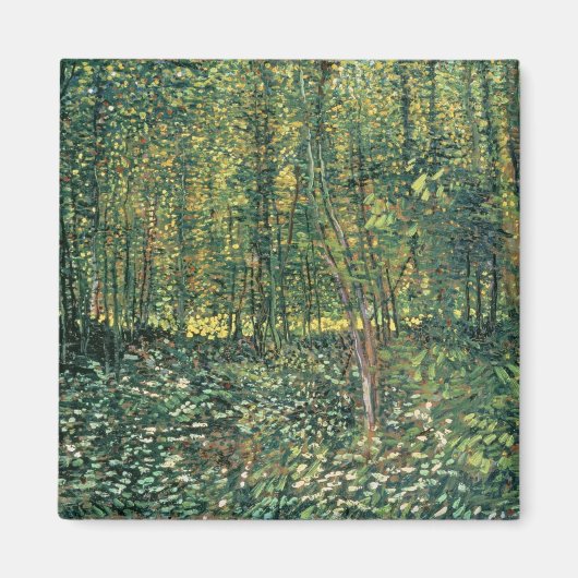 Vincent van Gogh | Bomen en ondergroei, 1887 Magneet (Voorkant)