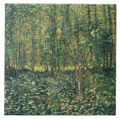 Vincent van Gogh | Bomen en ondergroei, 1887 Tegeltje (Voorkant)