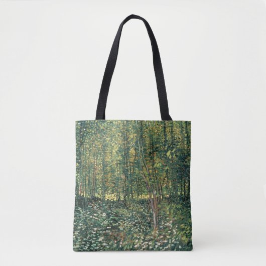 Vincent van Gogh | Bomen en ondergroei, 1887 Tote Bag (Voorkant)