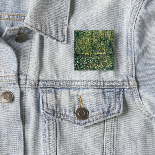 Vincent van Gogh | Bomen en ondergroei, 1887 Vierkante Button 5,1 Cm (In situ)