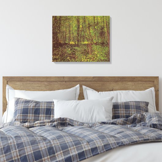 Vincent van Gogh - Bomen en Ondergroei Canvas Afdruk (Insitu (Slaapkamer))