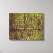 Vincent van Gogh - Bomen en Ondergroei Canvas Afdruk (Voorkant)