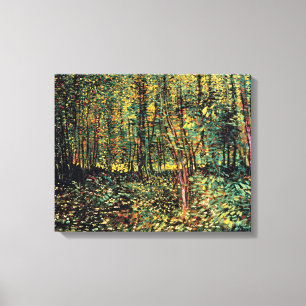 Vincent Van Gogh - Bomen en Ondergroei Fijne Kunst Canvas Afdruk