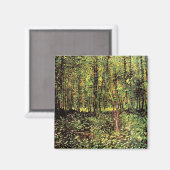 Vincent Van Gogh - Bomen en Ondergroei Fijne Kunst Magneet (Voorkant / Achterkant)
