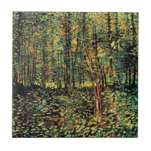 Vincent Van Gogh - Bomen en Ondergroei Fijne Kunst Tegeltje