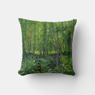 Vincent Van Gogh Bomen En Ondergroei Kussen