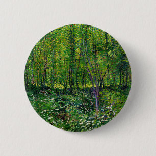 Vincent Van Gogh Bomen En Ondergroei Ronde Button 5,7 Cm
