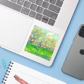 Vincent van Gogh Boomgaard in Blossom Sticker (Laptop met iPhone)