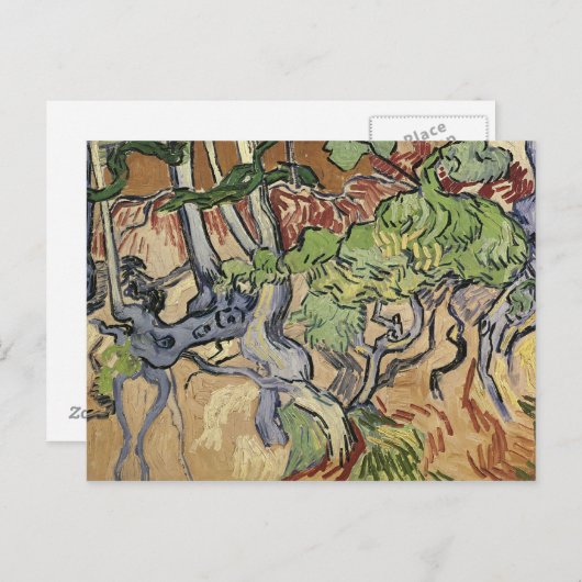 Vincent van Gogh | Boomwortels, 1890 Briefkaart (Voorkant / Achterkant)