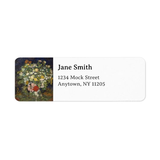 Vincent van Gogh Bouquet in een Vase Etiket (Voorkant)