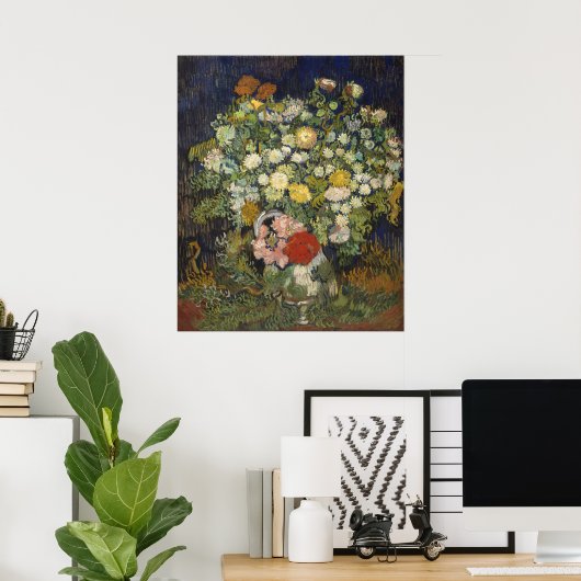 Vincent van Gogh Bouquet in een Vase Poster (Thuiskantoor)