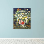 Vincent van Gogh - Bouquet van Bloemen in een Vase Canvas Afdruk (Insitu (Houten vloer))