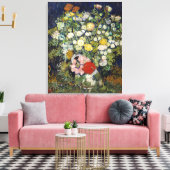 Vincent van Gogh - Bouquet van Bloemen in een Vase Canvas Afdruk (Insitu (Woonkamer))