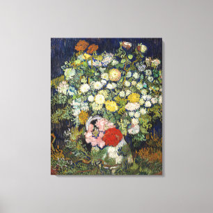 Vincent van Gogh - Bouquet van Bloemen in een Vase Canvas Afdruk