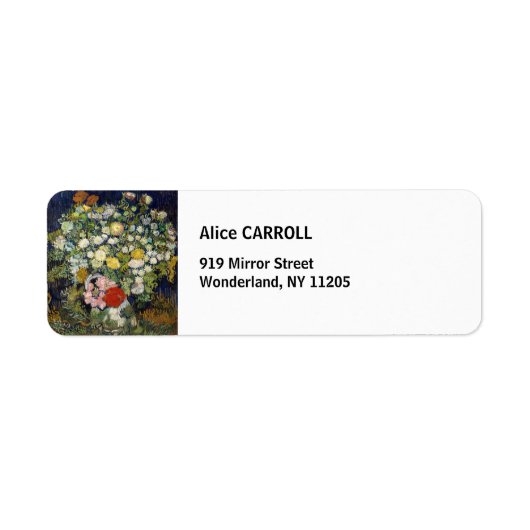 Vincent van Gogh - Bouquet van Bloemen in een Vase Etiket (Voorkant)