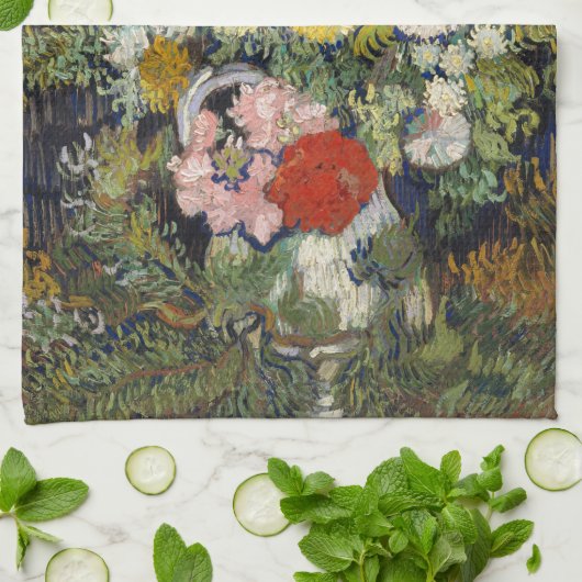Vincent van Gogh - Bouquet van Bloemen in een Vase Theedoek (Gevouwen)