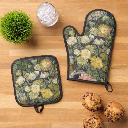  Vincent Van Gogh Bouquet van Bloemen Ovenwant & Pannenlap Set (Top down)