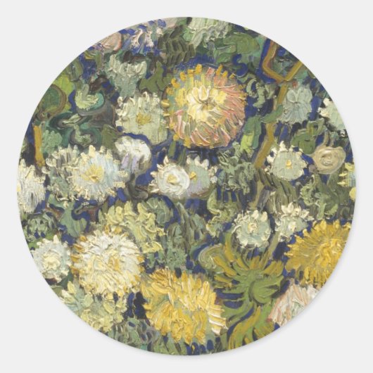  Vincent Van Gogh Bouquet van Bloemen Ronde Sticker (Voorkant)