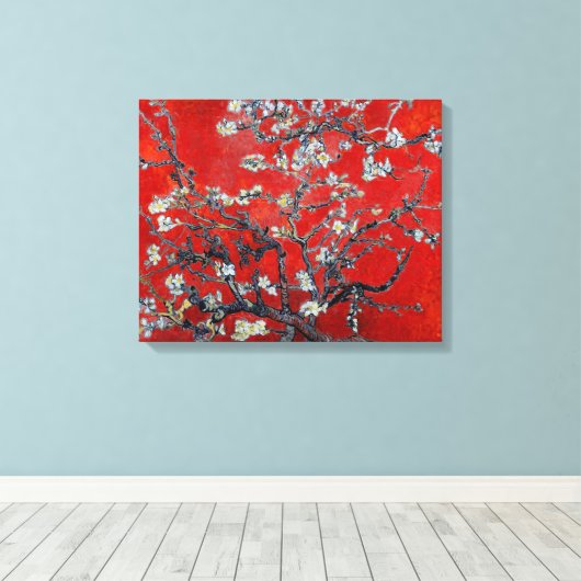 Vincent van Gogh Branches met Almond Blossom Canvas Afdruk (Insitu (Houten vloer))