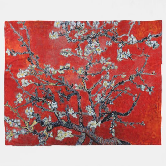 Vincent van Gogh ~ Branches met Almond Blossom Fleece Deken (Voorkant (Horizontaal))