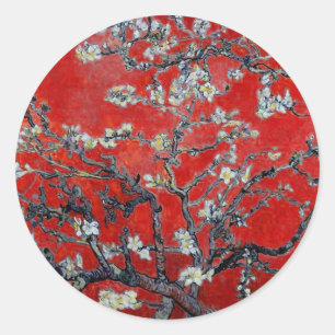 Vincent van Gogh Branches met Almond Blossom Ronde Sticker